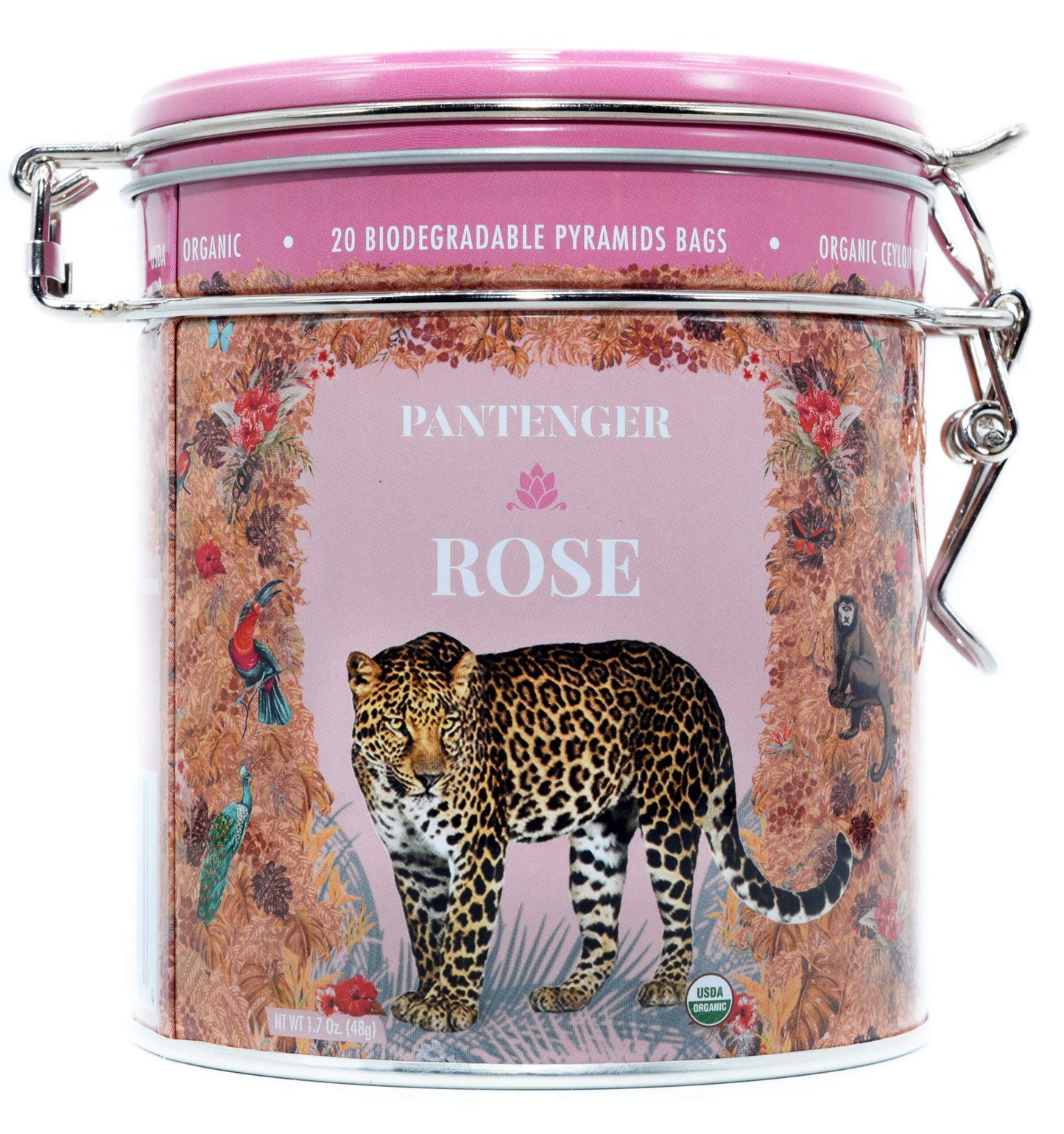 Rose Tea Bags -20 XL Pyramid Sachets- Rose Tea Organic. Tea Blends -Finest Moroccan Rose Petals and Ceylon OP Black Tea Leaves from Uva- Pantenger