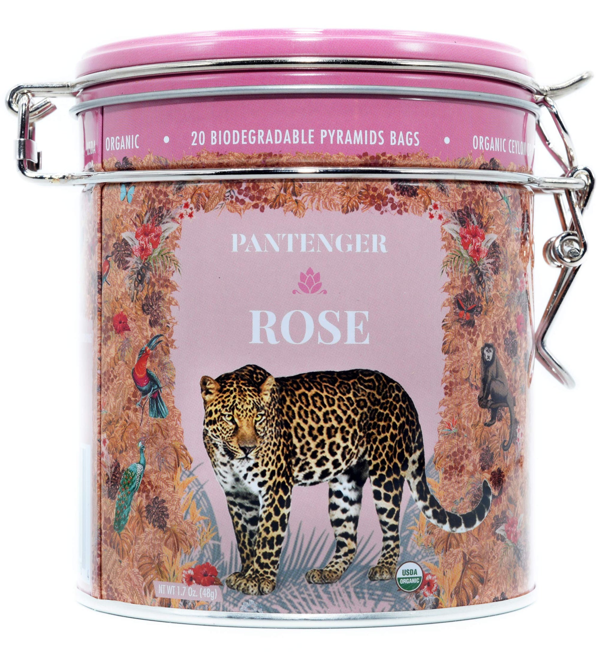 Rose Tea Bags -20 XL Pyramid Sachets- Rose Tea Organic. Tea Blends -Finest Moroccan Rose Petals and Ceylon OP Black Tea Leaves from Uva- Pantenger
