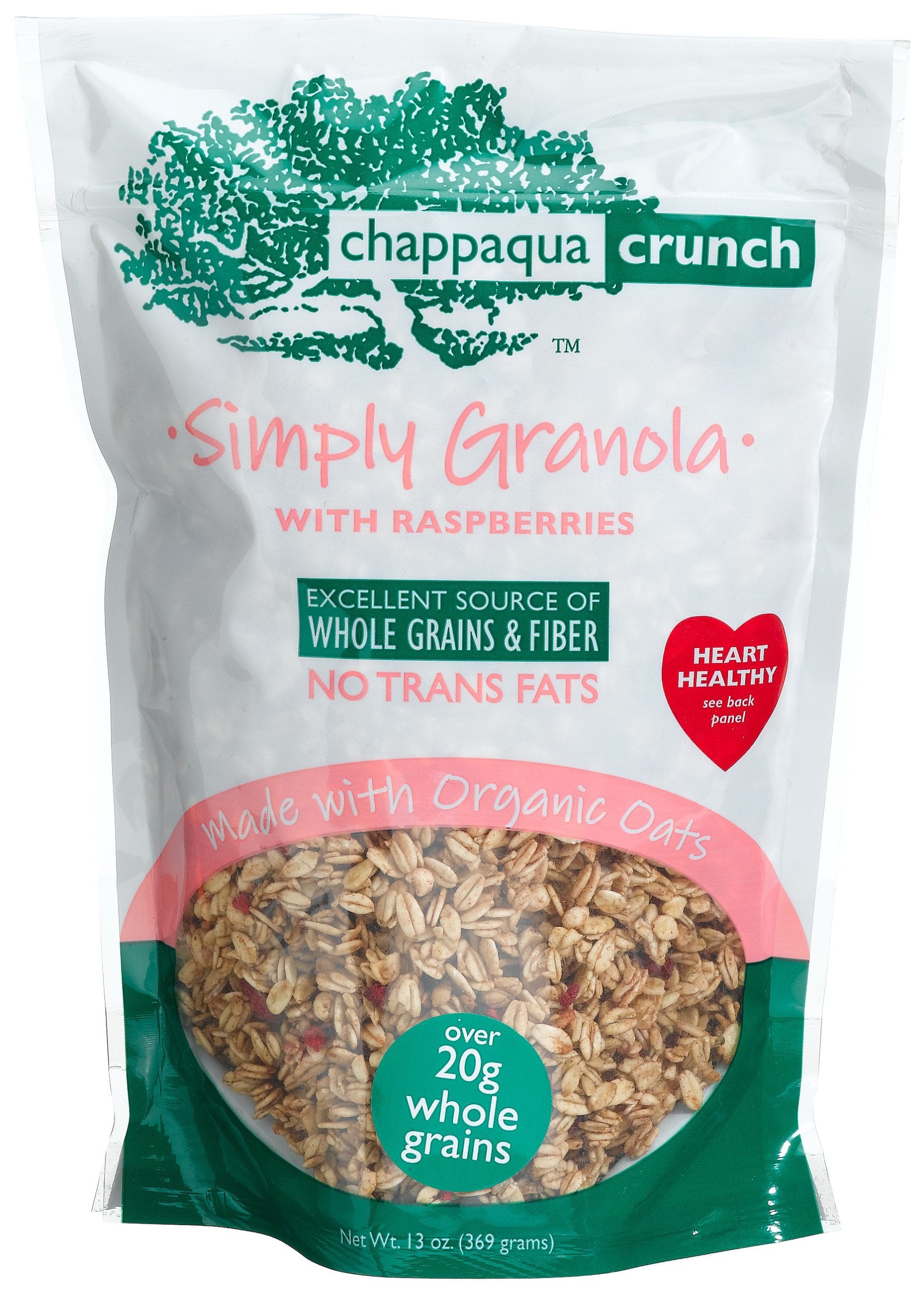 Chappaqua Crunch Granola Simply Granola with Rasberries, 13-Ounce Bags (Pack of 6)