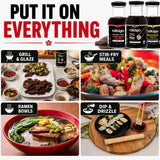 NIKIGO Soy Free Sauces Variety Pack - Original Soy Free Sauce, Hawaiian-Style Teriyaki Sauce, Noodle Sauce & Broth Concentrate - Premium Soy Sauce