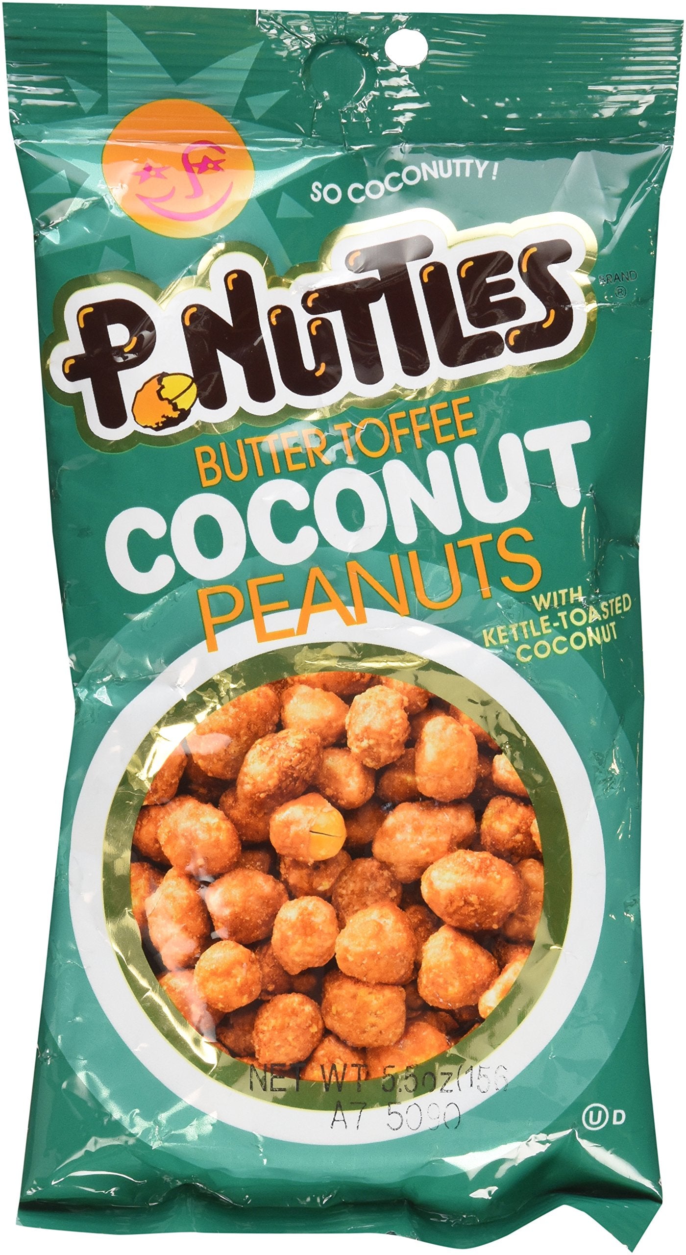 P-Nuttles Butter Toffee Coconut Peanuts, 5.5 Ounce Bag