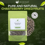 Biokoma Chasteberry Dried Fruits 100g 3.55oz Vitex Agnus-Castus Whole Berries Herbal Tea Hormonal Balance Cycle & Menopause Support Resealable