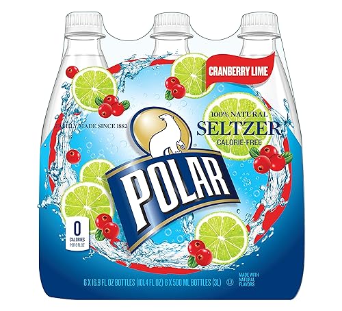 Polar Seltzer Cranberry Lime, 16.9 Fluid Ounce (Pack of 6)