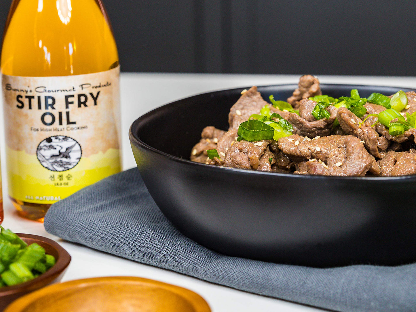 Sunny's Gourmet Korean Stir Fry Oil, For High Heat Cooking, All Natural No Preservatives, 15.5 oz. (Single)