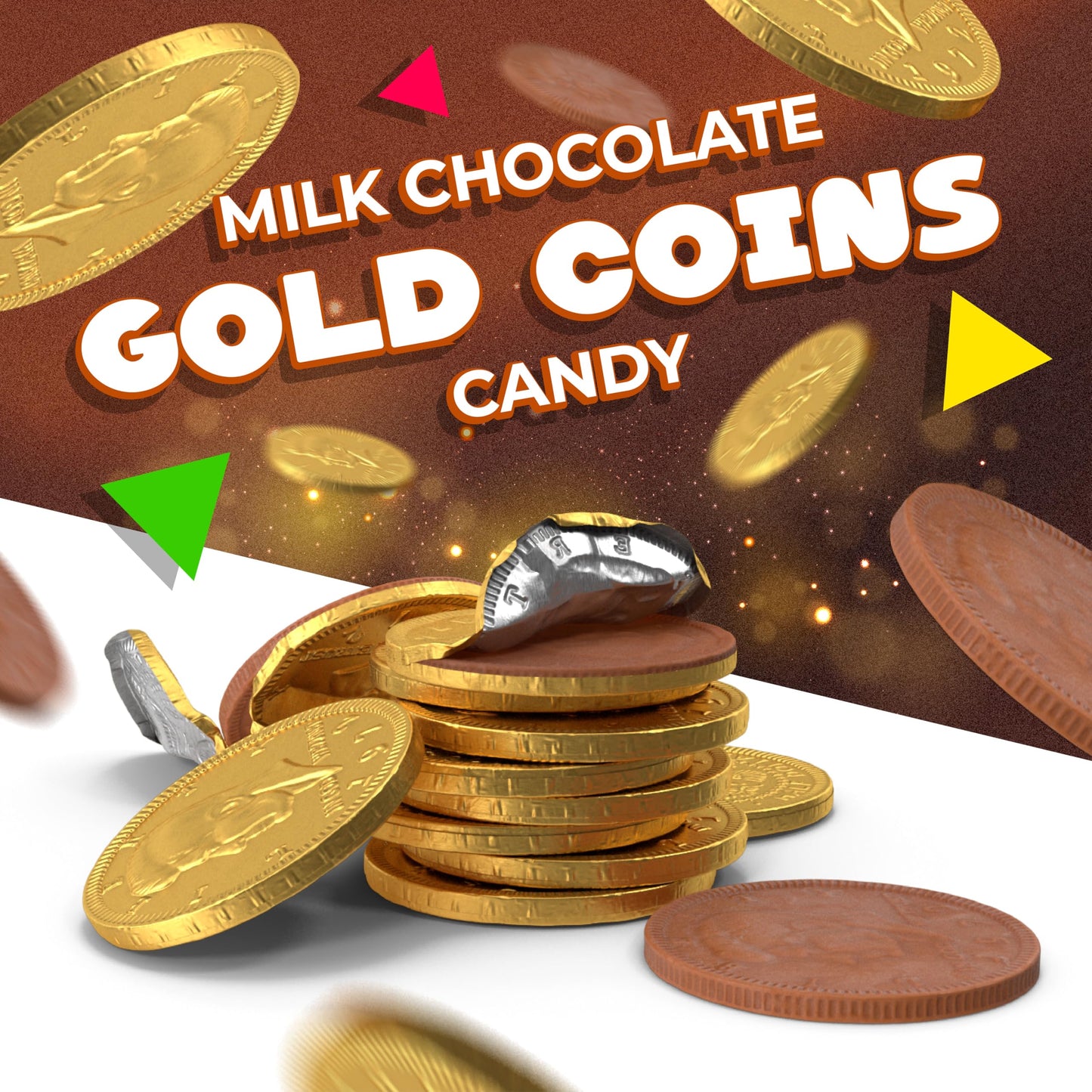 Gold Chocolate Coins | 25 Count | Individually Wrapped Chocolate Coins | Gold Candy for Holiday Treats, Buffets, Pirate Treasure, Goodie Bags