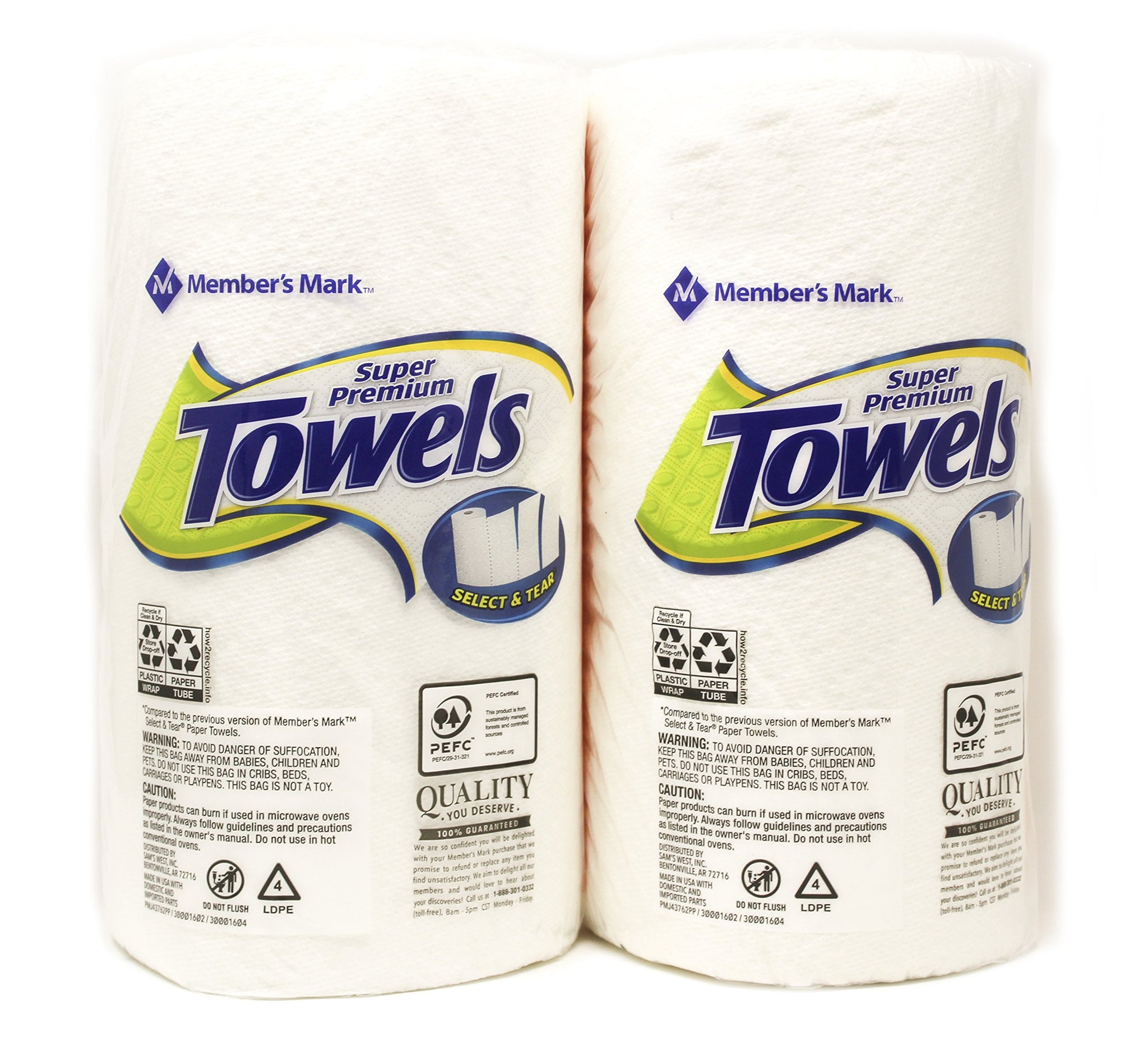 Member's Mark Super Premium Paper Towels, 2 Rolls - Each Roll 150 Sheet