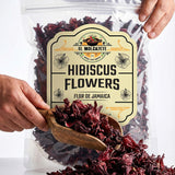 Dried Hibiscus Flowers (4 oz) All Natural Cut & Sifted Whole Petals for Hibiscus Tea, Mexican Agua Fresca, Flor de Jamaica, Sorrel & Zobo Drink By El