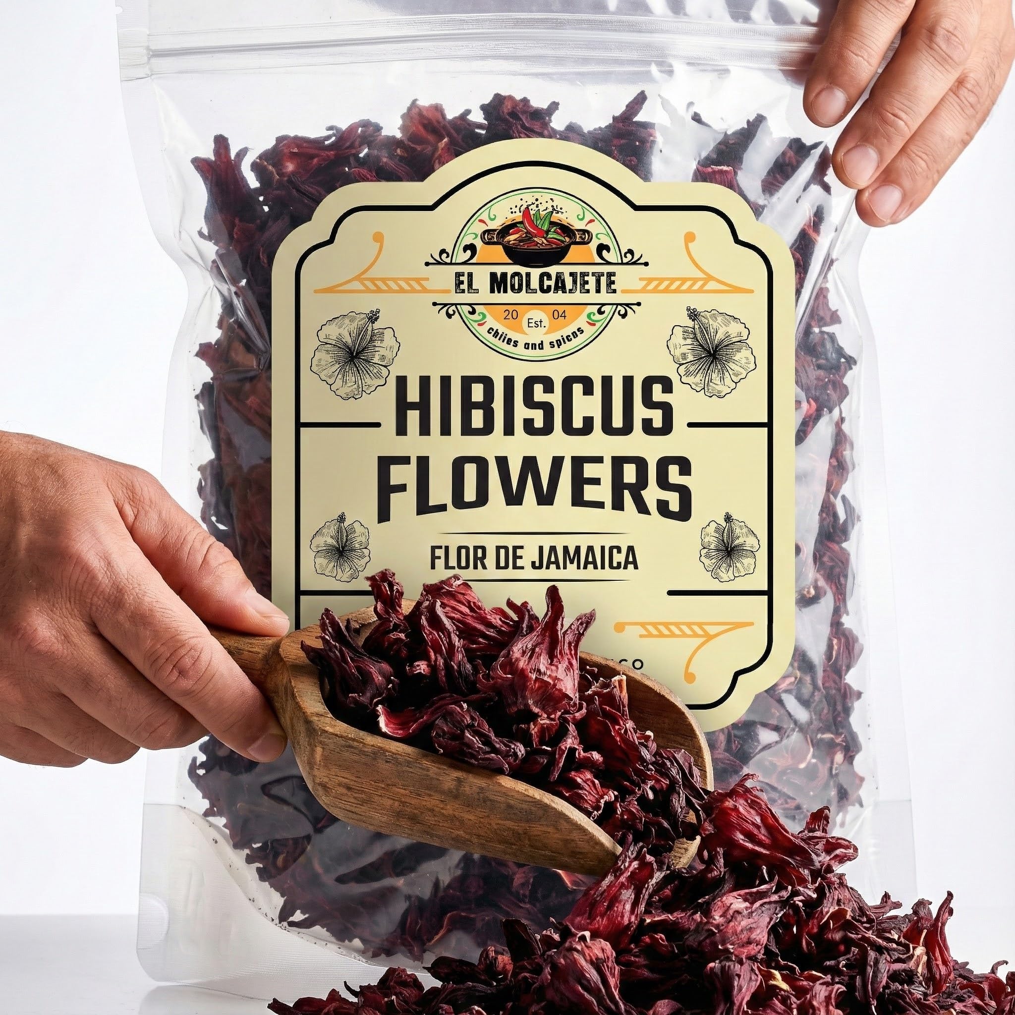 Dried Hibiscus Flowers (4 oz) All Natural Cut & Sifted Whole Petals for Hibiscus Tea, Mexican Agua Fresca, Flor de Jamaica, Sorrel & Zobo Drink By El