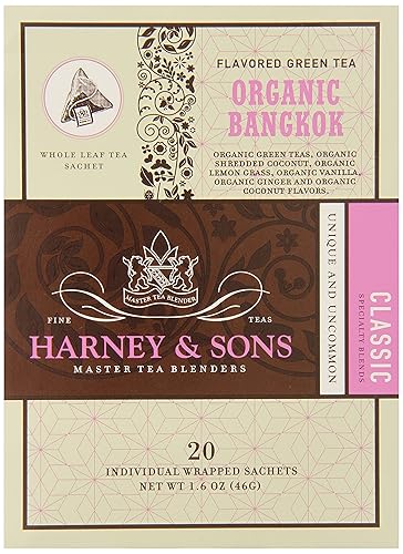 Harney & Sons Fine Teas Organic Bangkok - 20 Wrapped Sachets, 1.6 Ounce