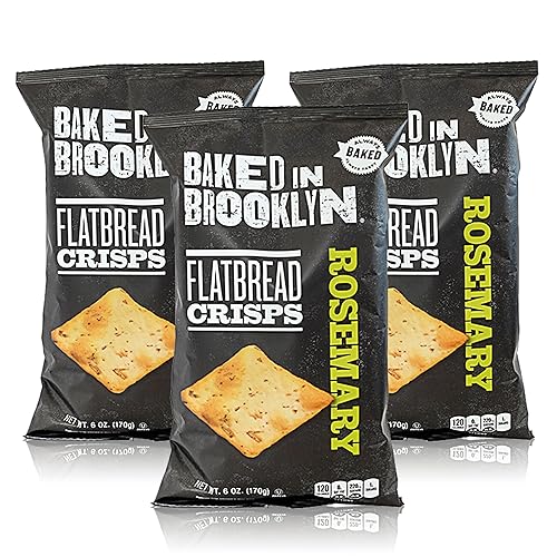 Baked in Brooklyn Flatbread Crisps Always Baked Always Tasty Certified Kosher - Rosemary 6 oz 3 pack