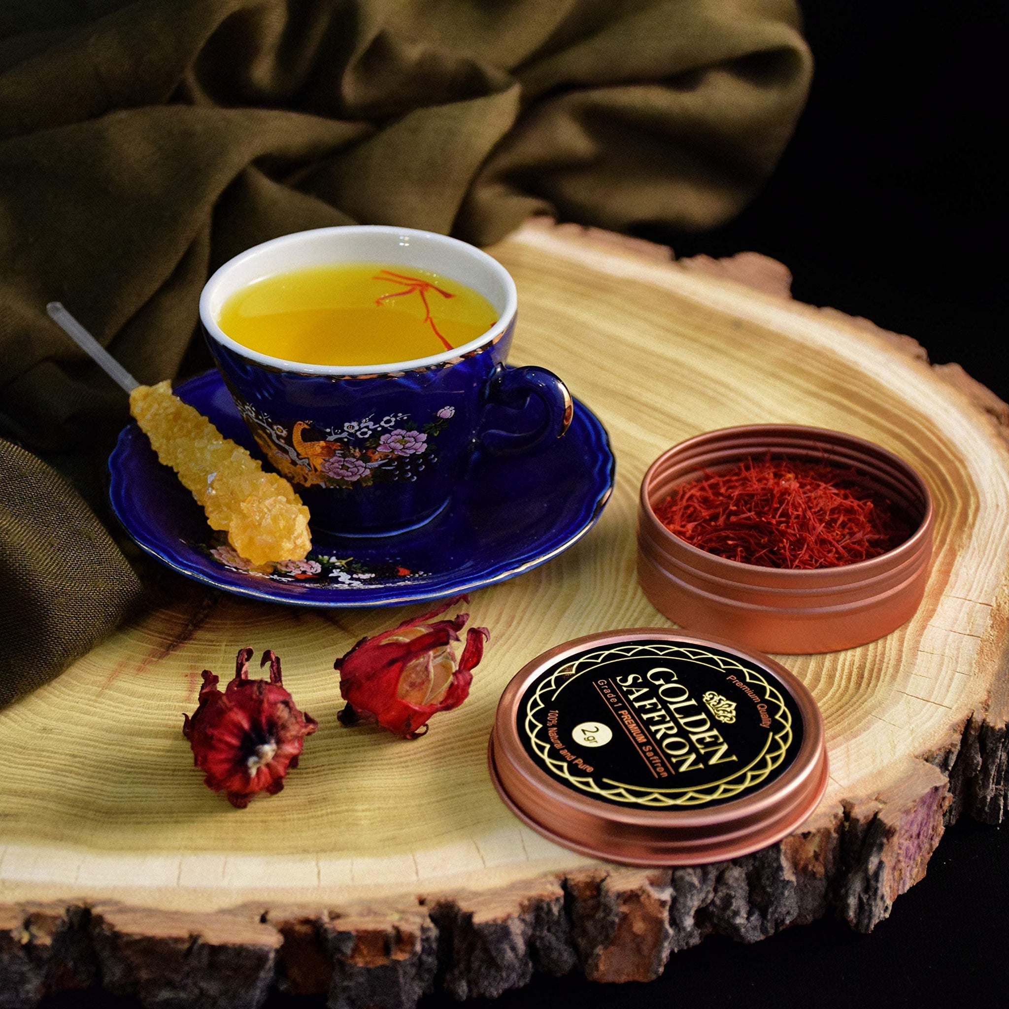 Golden Saffron, Finest Pure Premium All Red Saffron Threads, Grade A+ Super Negin, Non-GMO Verified. For Tea, Paella, Rice, Desserts, Golden Milk