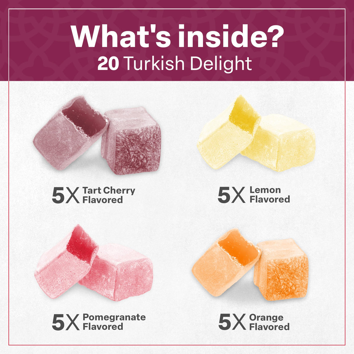 Eastanbul Turkish Delight, Turkish Delights Candy Assorted Flavor, 10.5oz