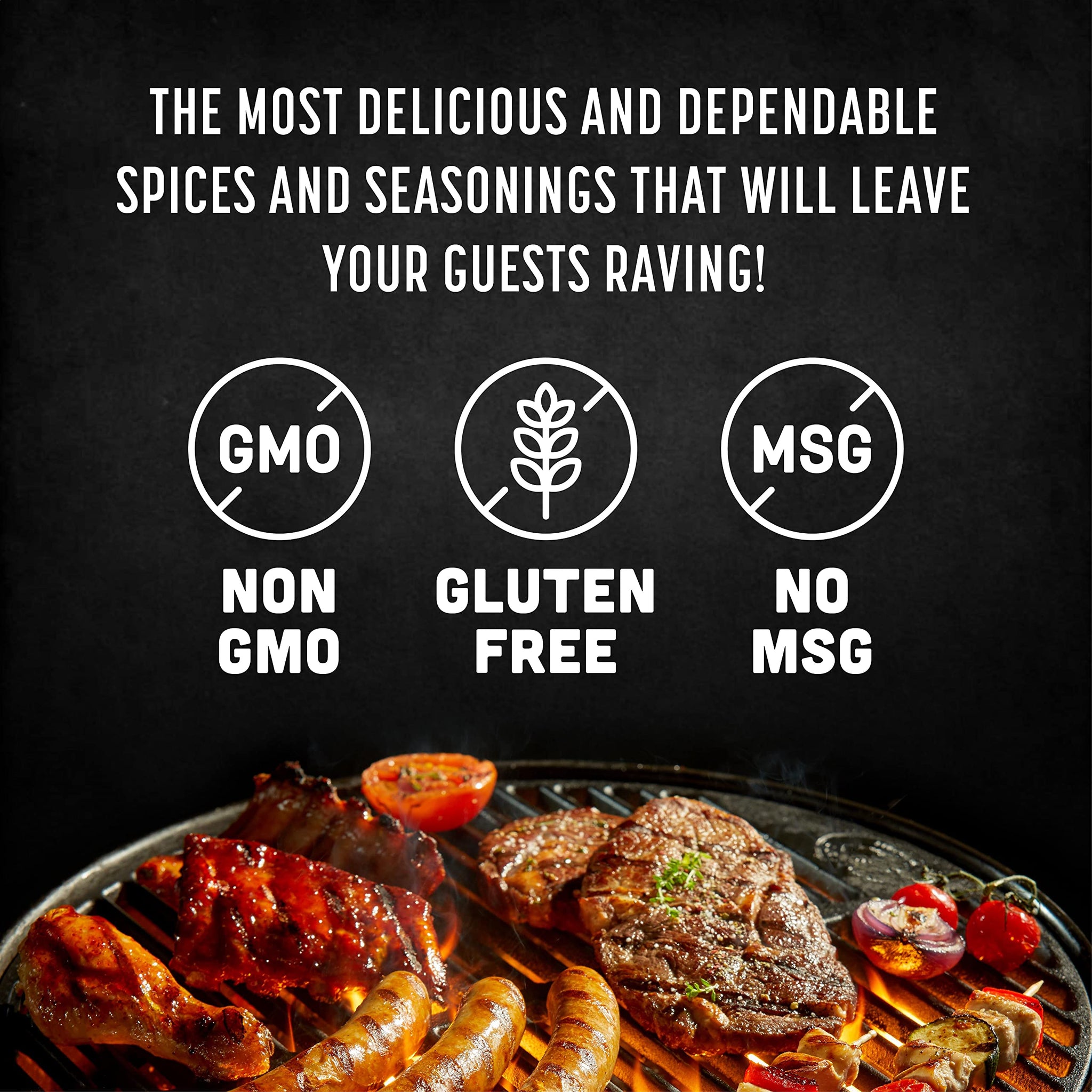 Spice Rack Co. BBQ Seasonings And Rubs - Smoking & Grilling Spices and Seasonings Sets, Grilling Accessories & Smoker Accessories (5 Pack)