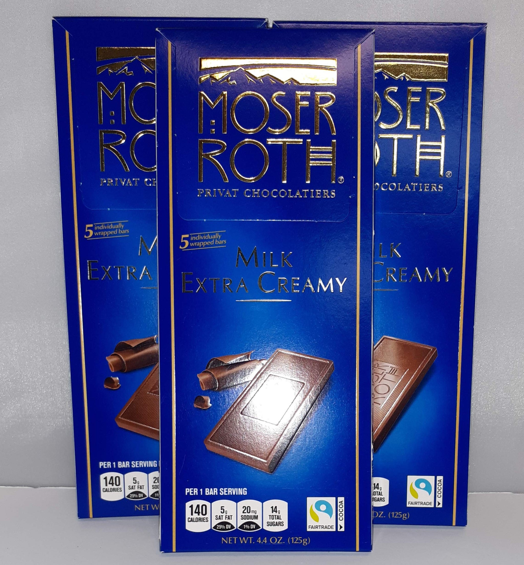 Moser Roth Milk Extra Creamy Chocolate - Pack of 3 - 13.2oz bars (Made in Germany)
