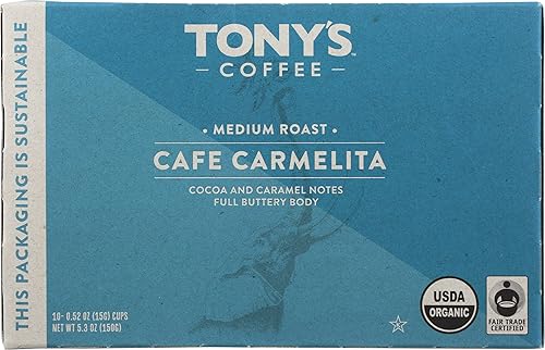 Tony's Coffee Cafe Carmelita Medium Roast Coffee Single Serve Capsules, 10 ct