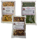FIJI Snacks - Mix Bhooja, Fried Peas, Fried Peanuts (Pack Of 3 x 227g Ea) Home Style Made Variety Pack, Finest Tasty Snacks!