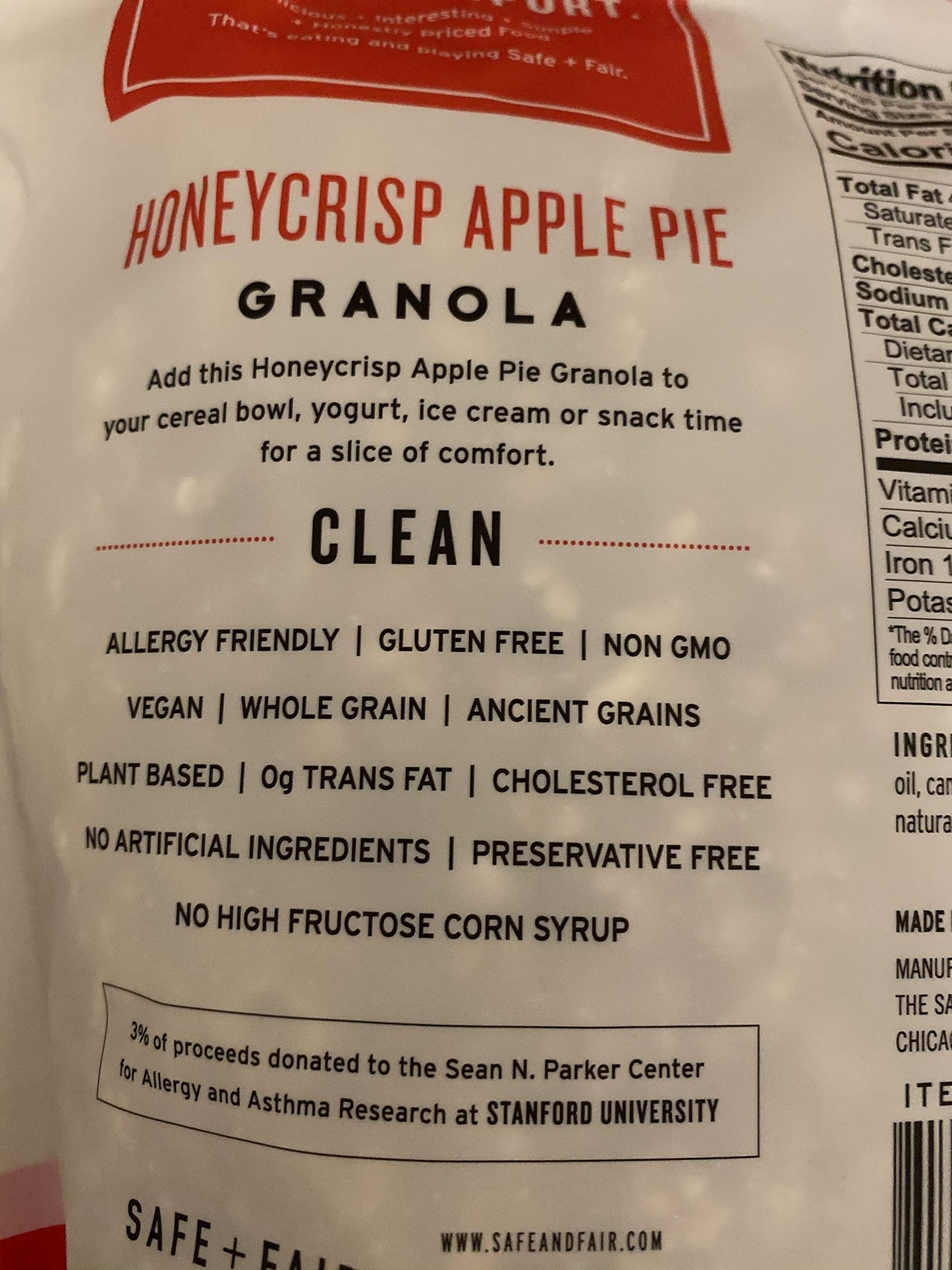 Safe + Fair HoneyCrisp Apple Pie Granola 24 oz Bag