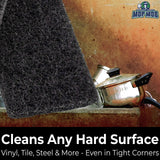 Heavy Duty XL Black Scouring Pad 5 Pack. 10 x 4.5in Large Multipurpose Nylon Scrubbing Sponges. Clean Bathrooms, Kitchens, Counters and Floors