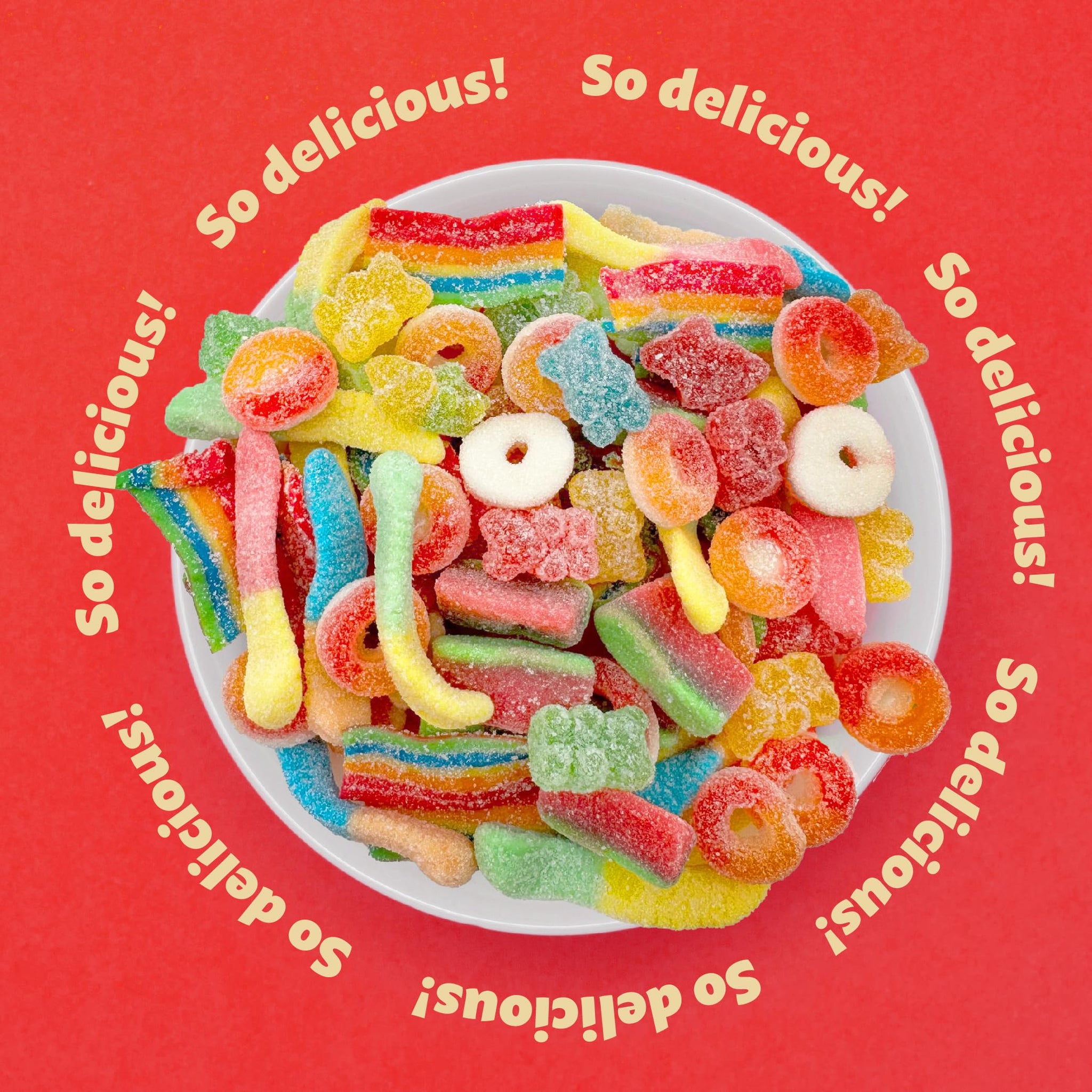 Sour Gummy Candy Mix | 2-Pound Pack | Chewy Gummies for Candy Buffets, Goodie Bags & Dessert Decorating | Belts, Peach Rings, Watermelon Wedges