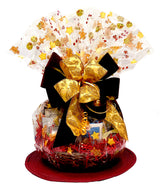 Hand-Crafted 28 Piece customizable chocolate gift basket of gourmet chocolates, cookies, and crunches. Tasty treats selected for businesses, clients