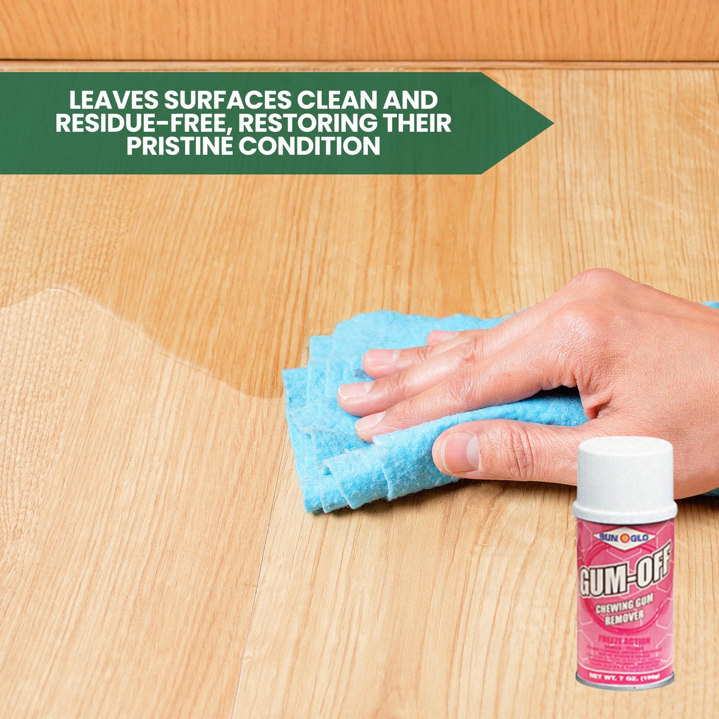 Sun-Glo Gum-Off - Chewing Gum Remover and Wax Remover - Efficient, Non-Damaging, Fast & Easy Removal, Advanced Multi-Surface Cleaner - Sold 12 per