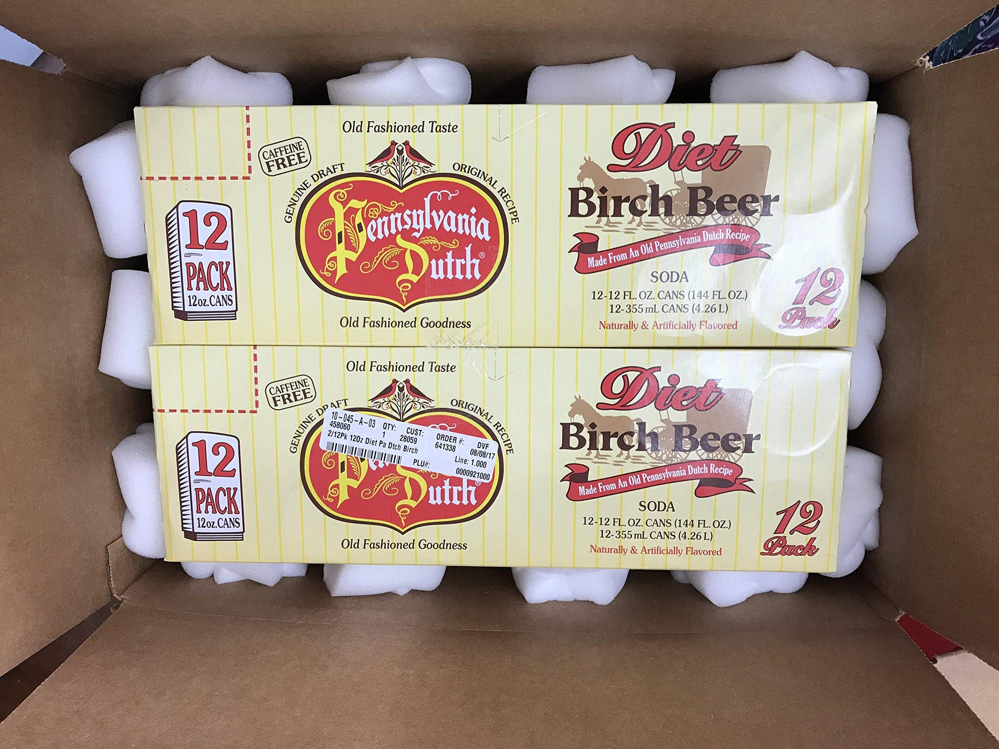 AmishTastes PA Dutch Diet Birch Beer, Protected With High-Density Foam, Favorite Amish Drink, 12 Oz. (Pack of 8)