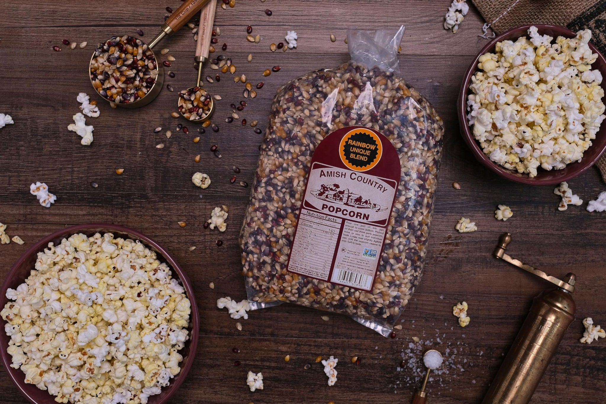Amish Country Popcorn | 6 lb Bag | Rainbow Popcorn Kernels | Old Fashioned, Non-GMO and Gluten Free (Rainbow - 6 lb Bag)