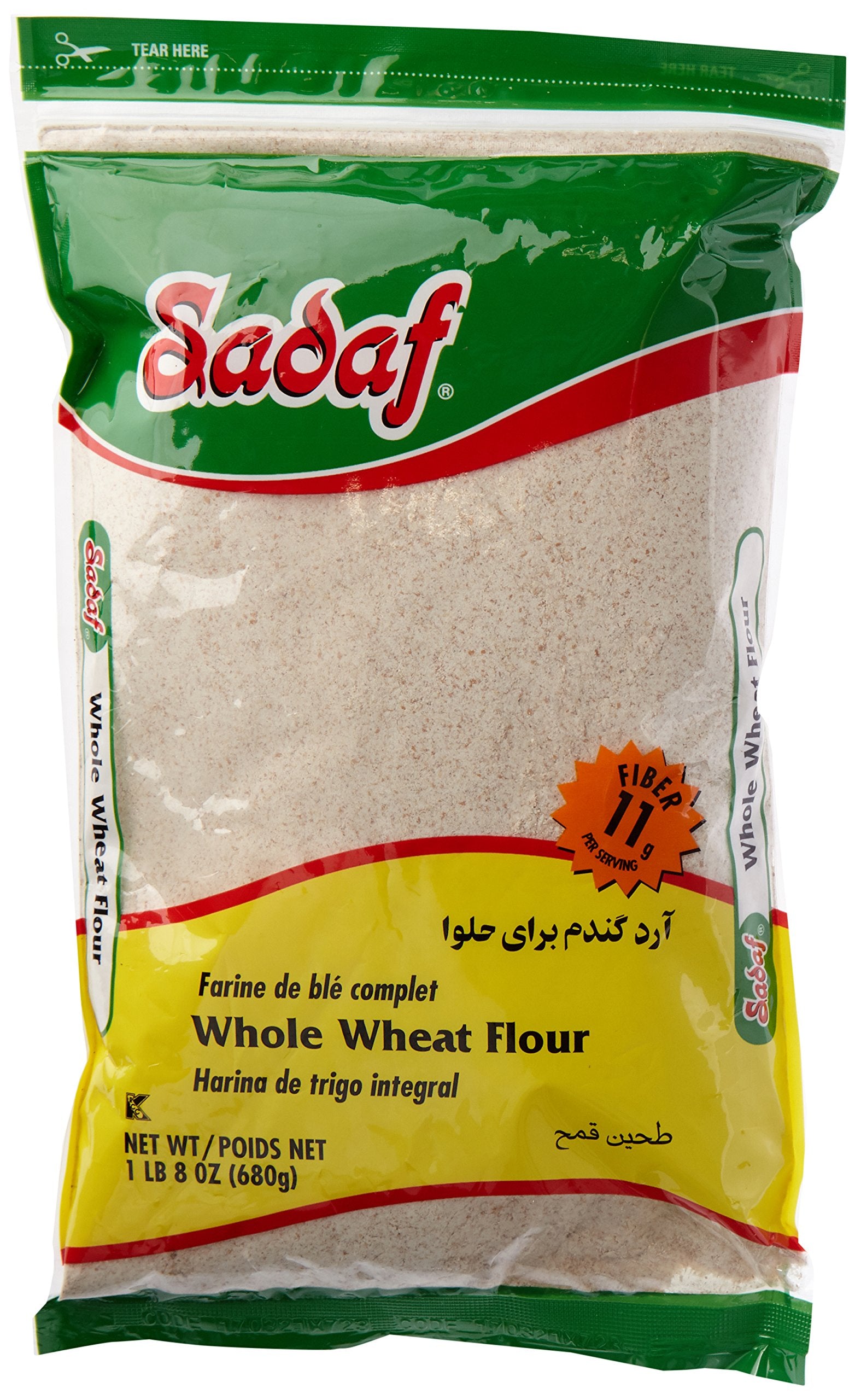 Sadaf Wheat Flour - Flour Wheat for Cooking or Baking - Desserts and Appetizers - Kosher - 24 Oz Bag