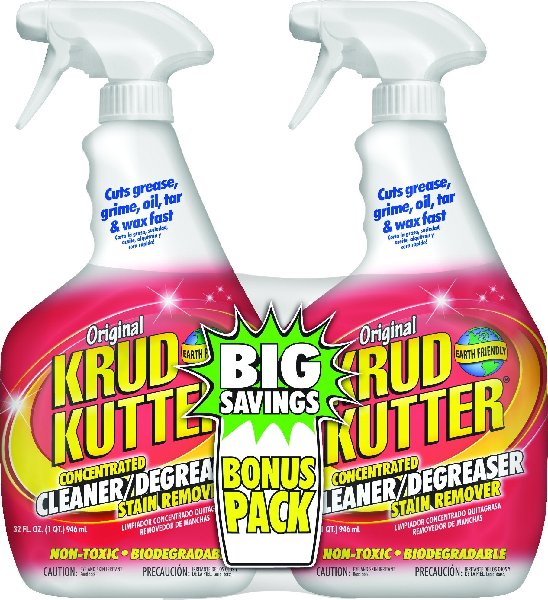 KRUD KUTTER KK32BP/6 32-Ounce Trigger Spray Original Concentrate Cleaner/Degreaser Bonus Pack, 2-Pack