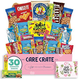 Small Mother's Day Snack Box (30 Piece Variety Gift Basket Care Package) Chips, Candy, Peanuts, Popcorn, Cookies, Gummy Snacks, Chocolates & More