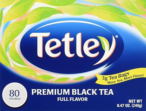 Tetley Premium Black Tea Full Flavor - 80 Ct , 8.47 Oz. (Pack of 3)