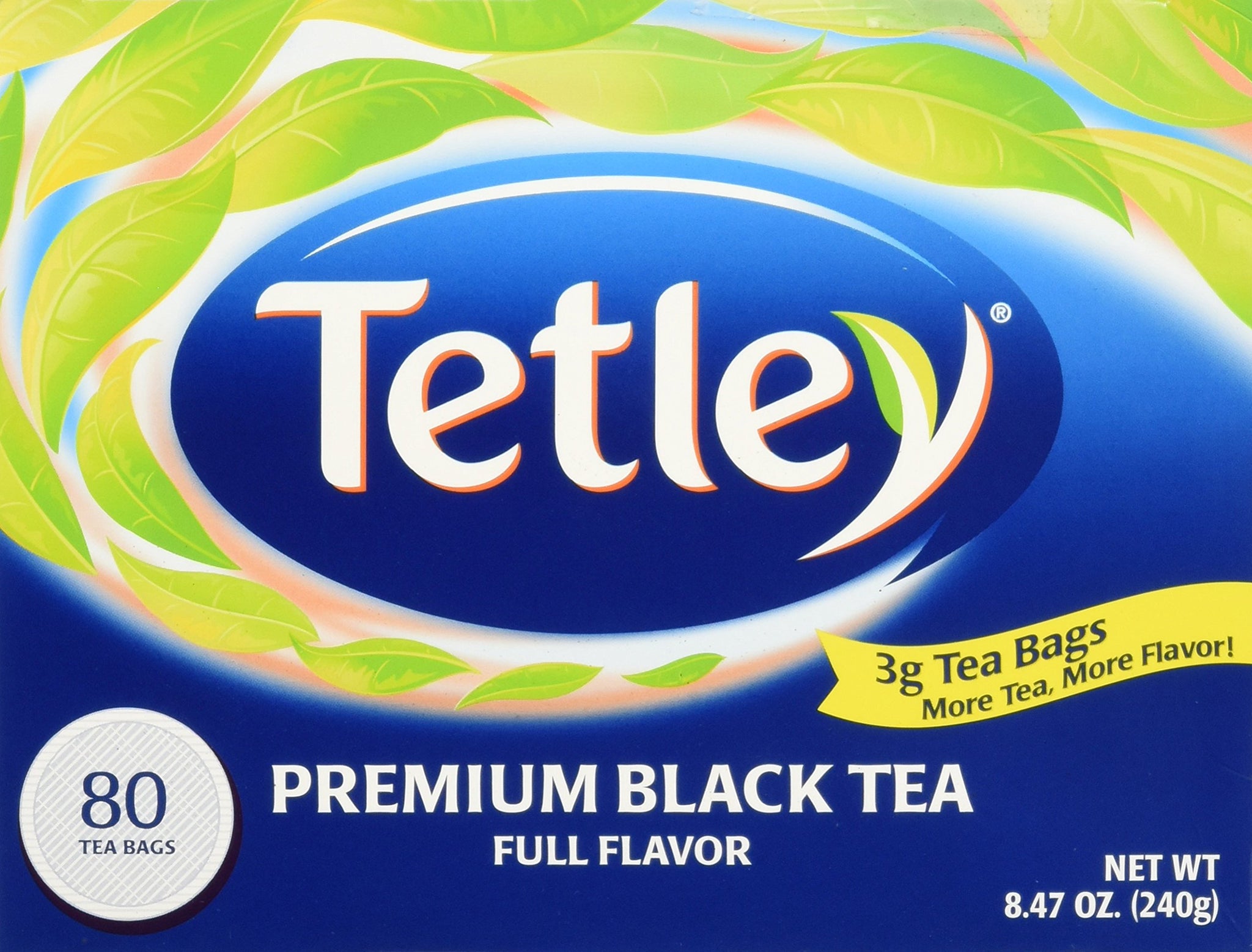 Tetley Premium Black Tea Full Flavor - 80 Ct , 8.47 Oz. (Pack of 3)