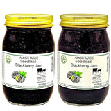 Amish Seedless Blackberry Jam - Two 18 Oz Jars