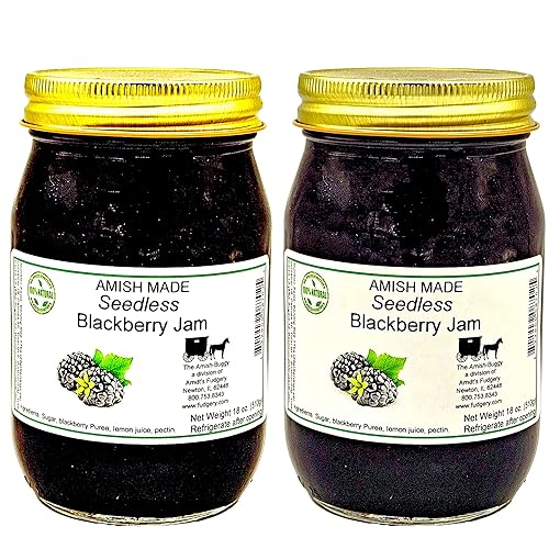 Amish Seedless Blackberry Jam - Two 18 Oz Jars