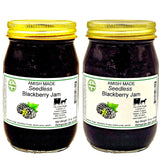 Amish Seedless Blackberry Jam - Two 18 Oz Jars