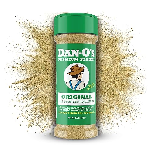 Dan-O's Original Seasoning, 2.5 oz Bottle, All Purpose Seasoning for Chicken, Turkey, Beef, Veggies and More, Sugar Free, Zero Calorie, Use this Spice