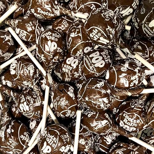 Chocolate Lollipops Bulk 30 Count (Approx 1.25lbs) by Snackivore. With chewy chocolate center.