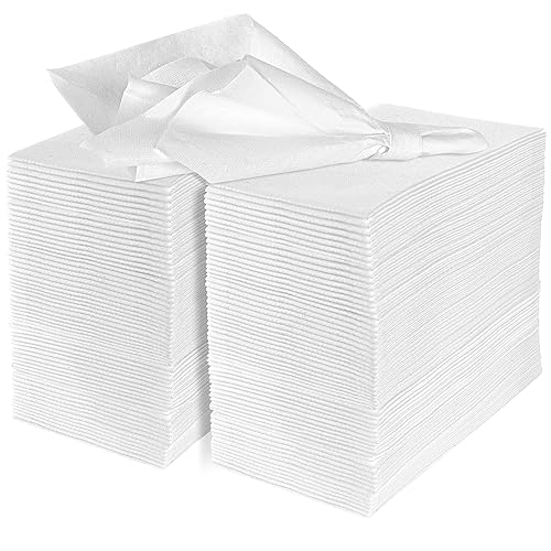 eDayDeal Disposable Cloth-Like Paper Hand Guest Towels - Soft, Absorbent, Air Laid Tissue Paper for Kitchen, Bathroom or Events, White Guest Towel
