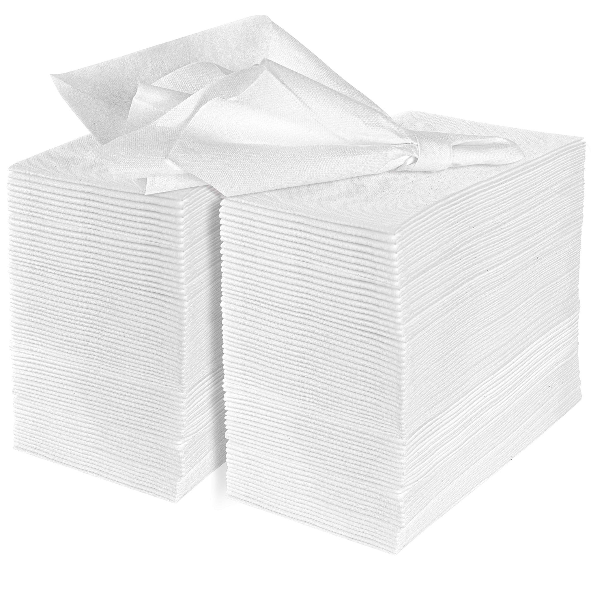 eDayDeal Disposable Cloth-Like Paper Hand Guest Towels - Soft, Absorbent, Air Laid Tissue Paper for Kitchen, Bathroom or Events, White Guest Towel