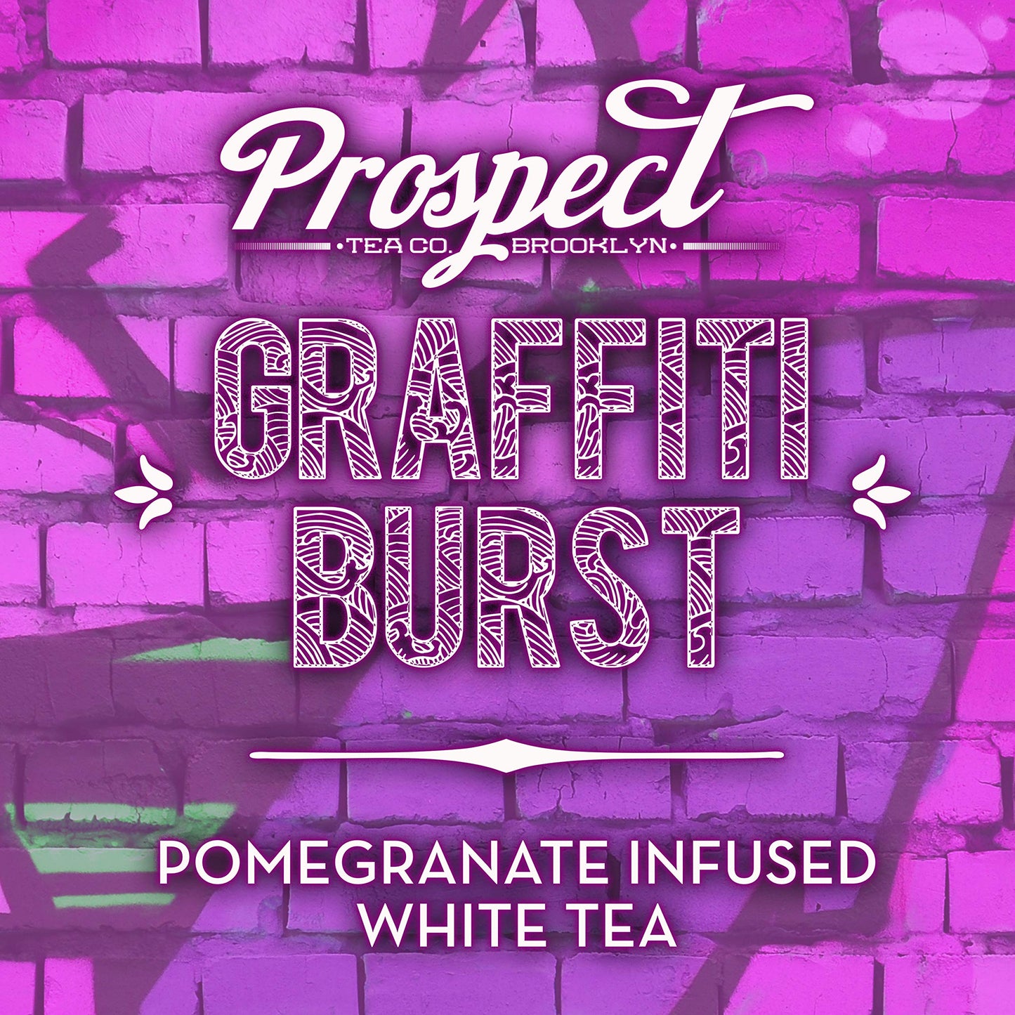 Prospect Tea Co. Pomegranate White Tea Pods Compatible with K Cup Brewers Including 2.0, Graffiti Burst, 40 count