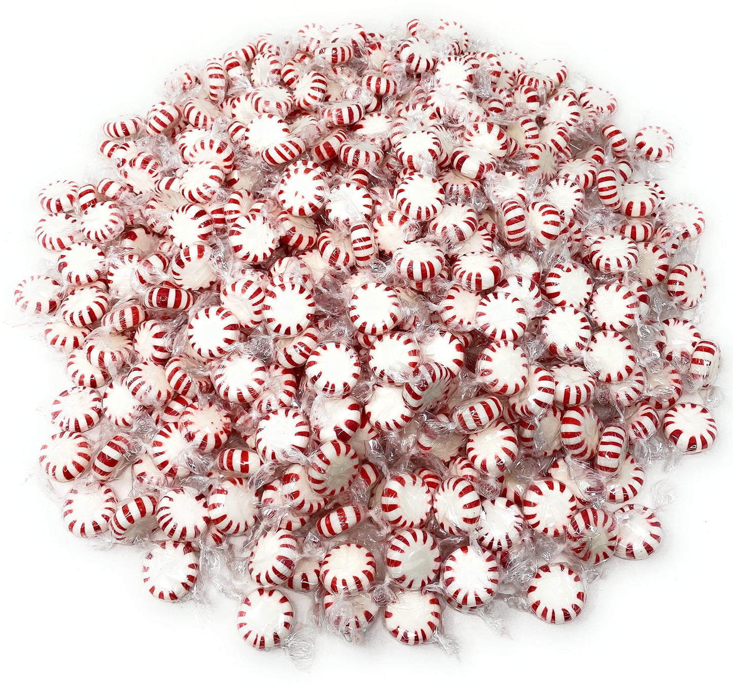 American Old Fashioned Peppermint Starlights Mints Hard Candy Discs Individually Wrapped Bulk 6 Lb's 450+ pcs (96-Oz)