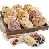 Wolferman's Tearoom Scones Sampler, Scones Dessert Gourmet Bakery Scone Assortment, Brunch, Breakfast, Snack, Gift, Pre-Packed & Pre-Baked, 12 Piece