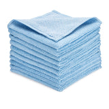 Zflow Microfiber Dish Cleaning Cloth in Blue - Dish Rags Kitchen Cleaning Cloths with Poly Scour Mesh Scrubbing Side - 10 Pack 12"x12"…