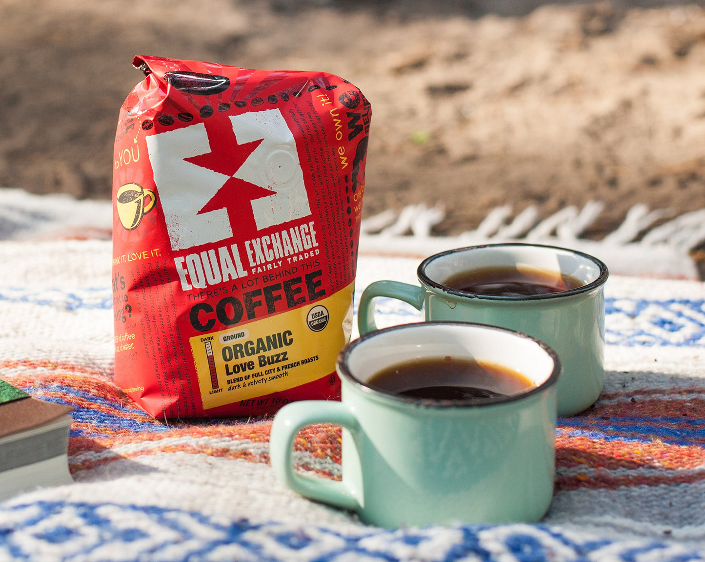 Equal Exchange Organic Ground, French Roast Malted Chocolate, 10 Ounce