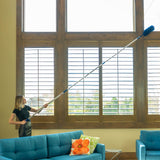 New U.S. Duster Company Triple Action High Reach Dusting Kit | Webster Cobweb Ceiling Fan Duster with 13 to 20 Foot Extension Telescope Pole |