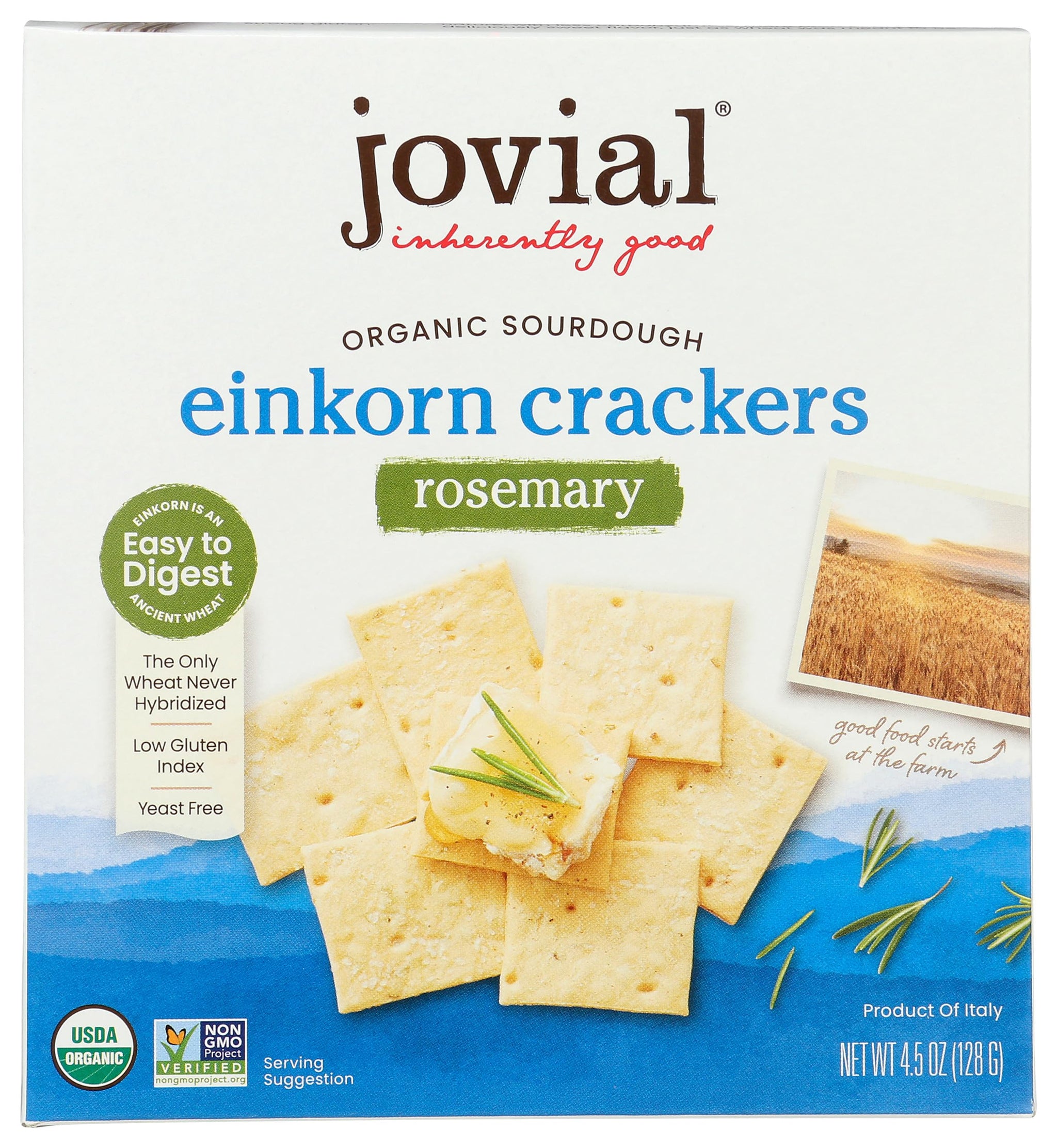Jovial Rosemary Sourdough Einkorn Crackers 4.5 Oz