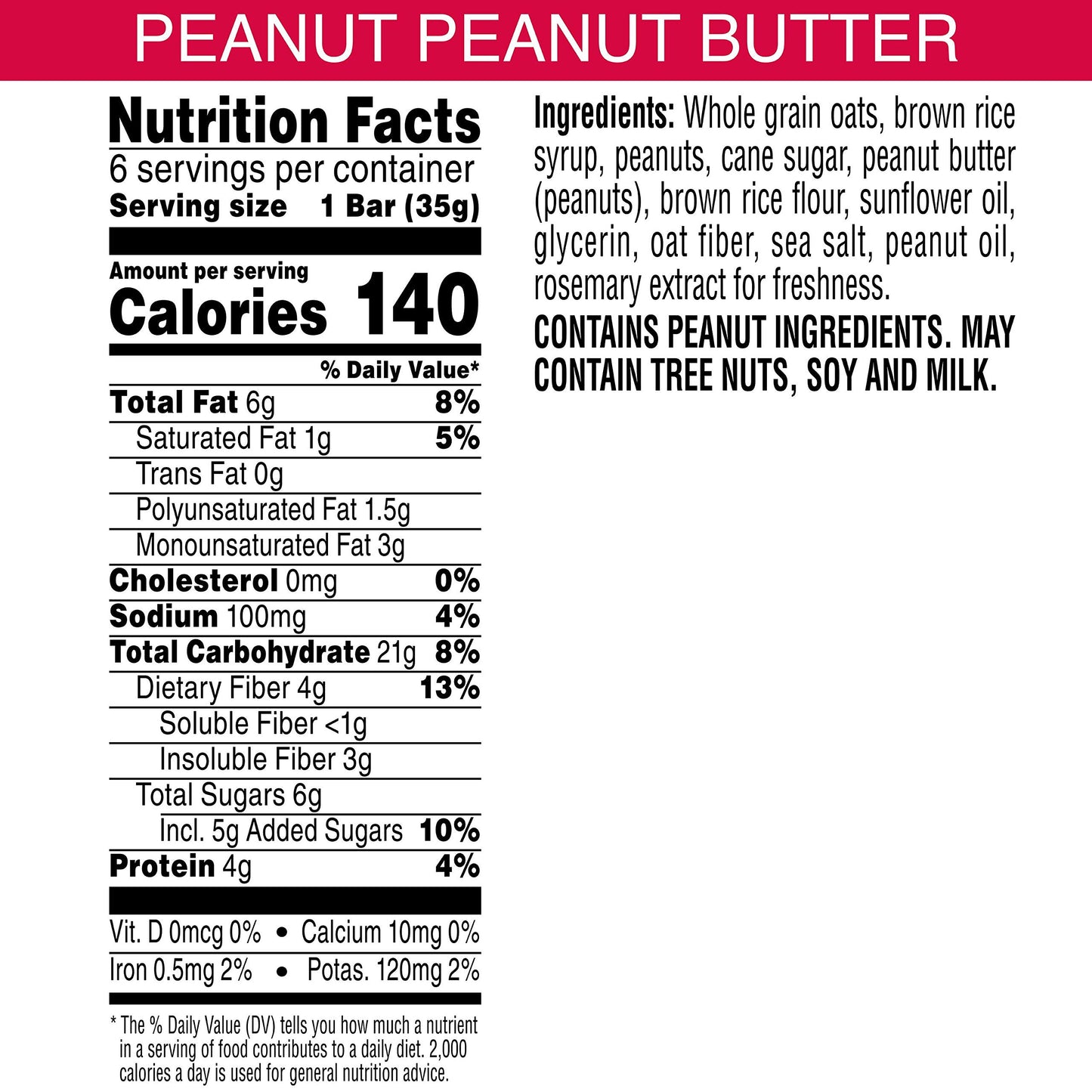 Kashi, Chewy Granola Bars, Peanut Peanut Butter, Vegan, 7.4oz Box (6 Count)