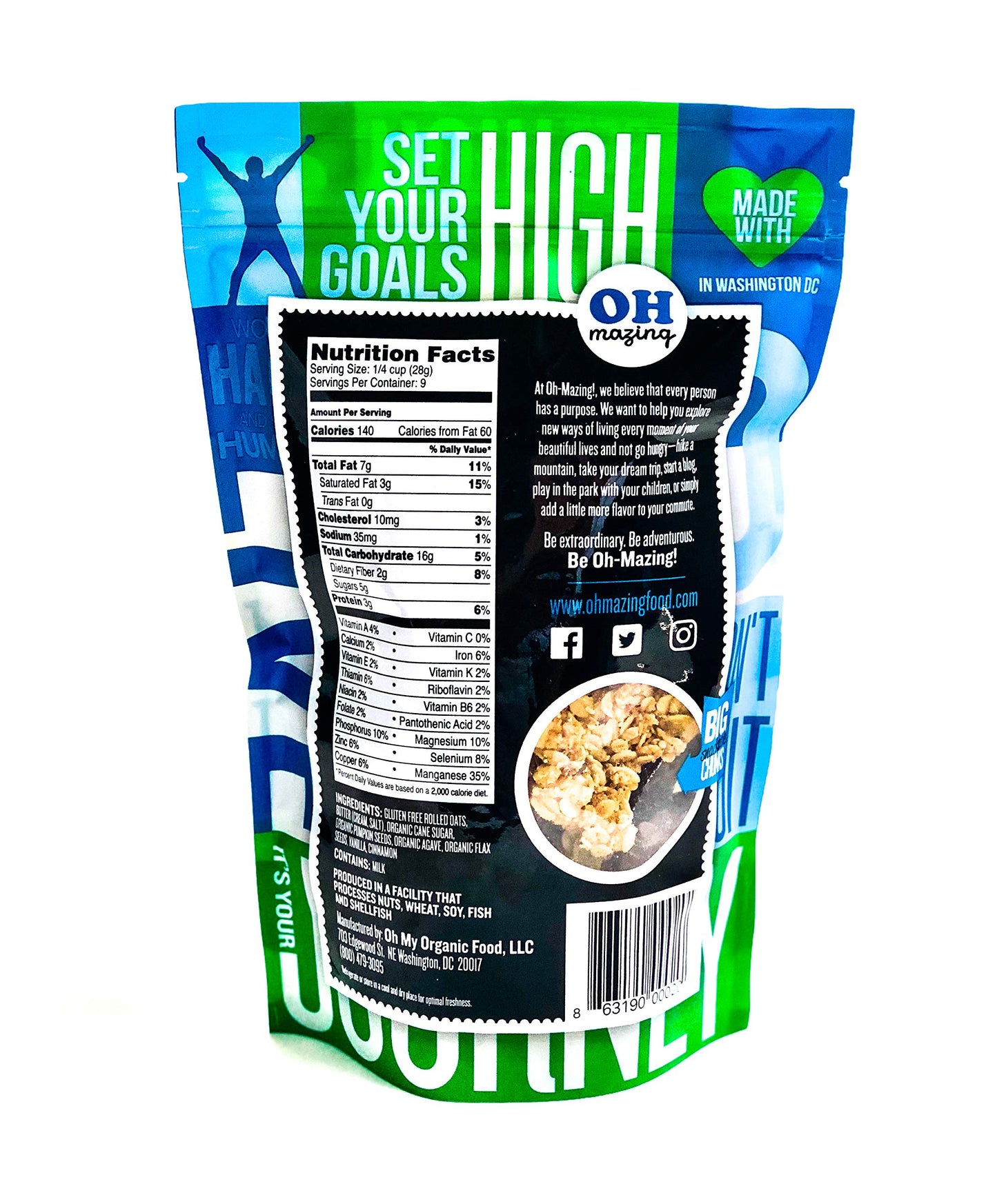 Oh-Mazing Granola Snack, Gluten-Free, Nut-free, No Soy, No Preservatives, Small Batch, 3 Count, 9 oz Bags (Mixed Variety)