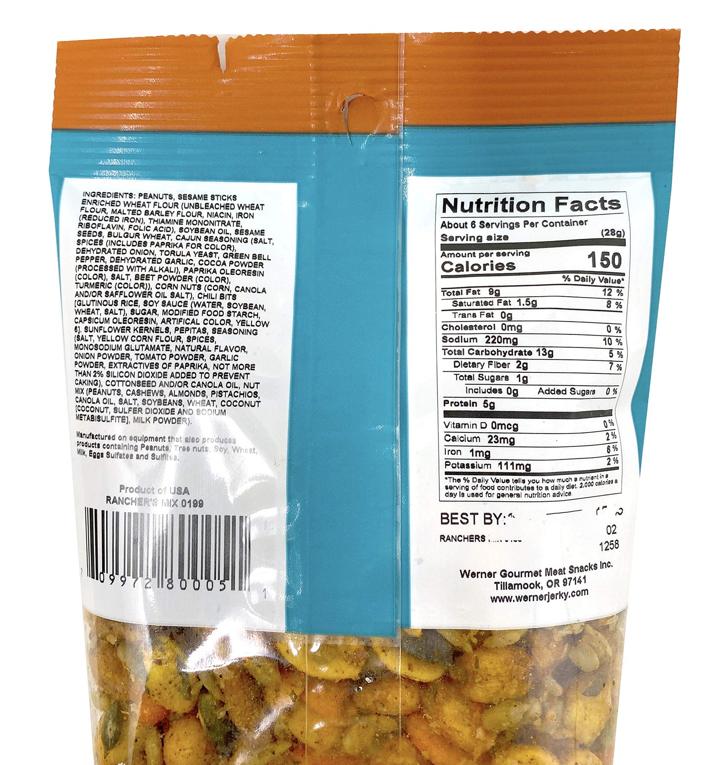Werner Snacks Rancher’s Mix - Spicy Snack Mix with Habas Value Size 5.5 Ounces (Pack of 6)