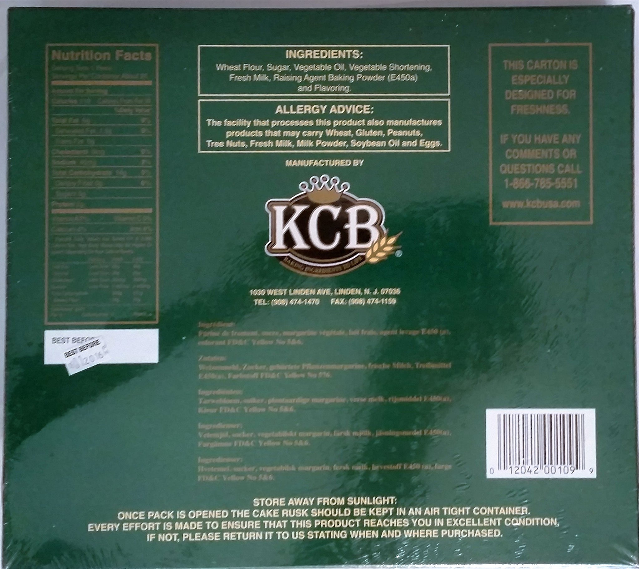 KCB Cake Rusk Suitable for Vegetarians 25 oz